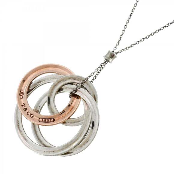 Tiffany Interlocking Circle Necklace in 925 Sterling Silver and Rubedo Metal ...